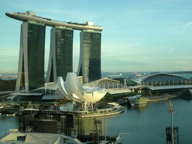 Marina Bay Sands visto do hotel Mandarin Oriental