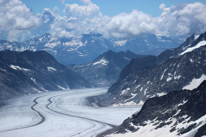A geleria Aletsch vista do Topo da Europa